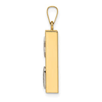 Load image into Gallery viewer, 14k Two-tone Polished Hollow Mezuzah w/Star of David and Torah Pendant
