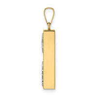 Load image into Gallery viewer, 14k Two-tone Polished Hollow Mezuzah w/Star of David and Chai Pendant
