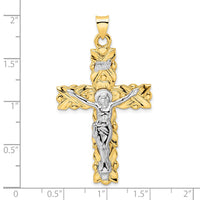 Load image into Gallery viewer, 14k Two-tone Polished Solid INRI Crucifix Pendant
