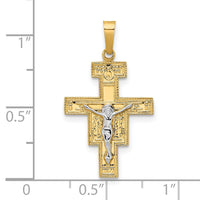 Load image into Gallery viewer, 14k Two-tone Solid Crucifix Pendant
