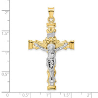 Load image into Gallery viewer, 14k Two-tone Solid INRI Crucifix Pendant
