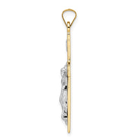 Load image into Gallery viewer, 14k Two-tone Polished Solid INRI Crucifix Pendant
