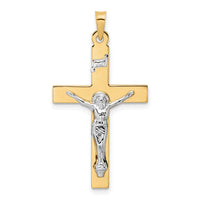 Load image into Gallery viewer, 14k Two-tone Polished Solid INRI Crucifix Pendant
