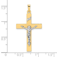 Load image into Gallery viewer, 14k Two-tone Polished Solid INRI Crucifix Pendant
