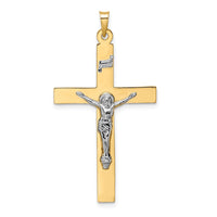 Load image into Gallery viewer, 14k Two-tone Polished Solid INRI Crucifix Pendant

