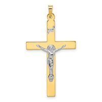 Load image into Gallery viewer, 14k Two-tone Solid INRI Crucifix Pendant
