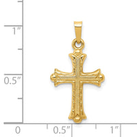 Load image into Gallery viewer, 14k Hollow Fleur De Lis Cross Pendant
