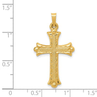 Load image into Gallery viewer, 14k Hollow Fleur De Lis Cross Pendant
