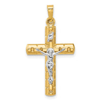Load image into Gallery viewer, 14k Two-Tone Hollow Crucifix Pendent
