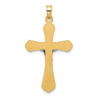 Load image into Gallery viewer, 14k Two-Tone Grooved Hollow INRI Crucifix Pendent
