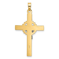Load image into Gallery viewer, 14k Two-Tone Textured Hollow INRI Crucifix Pendent
