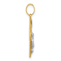 Load image into Gallery viewer, 14k Two-Tone Hollow INRI Crucifix Pendent
