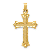 Load image into Gallery viewer, 14k Hollow Fleur De Lis Cross Pendant
