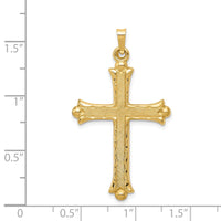 Load image into Gallery viewer, 14k Hollow Fleur De Lis Cross Pendant
