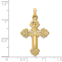 Load image into Gallery viewer, 14k Budded Hollow Cross Pendant
