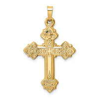 Load image into Gallery viewer, 14k Budded Hollow Cross Pendant
