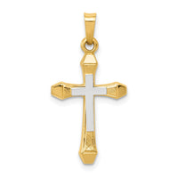 Load image into Gallery viewer, 14ky w/ Rhodium Hollow Cross Pendant
