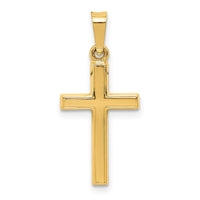 Load image into Gallery viewer, 14k Diamond-cut Small Hollow Cross Pendant
