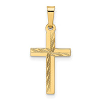 Load image into Gallery viewer, 14k Diamond-cut Small Hollow Cross Pendant
