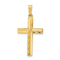 Load image into Gallery viewer, 14k Diamond-cut Hollow Cross Pendant
