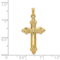 Load image into Gallery viewer, 14k Fleur De Lis Cross Pendant
