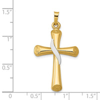 Load image into Gallery viewer, 14K Two-Tone Hollow Cross w/Drape Pendant
