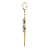 Load image into Gallery viewer, 14k Two-tone Cara Vaca Crucifix Pendant
