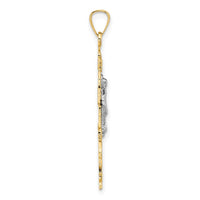 Load image into Gallery viewer, 14k Two-tone Cara Vaca Crucifix Pendant
