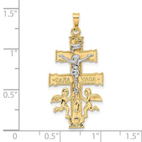 Load image into Gallery viewer, 14k Two-tone Cara Vaca Crucifix Pendant
