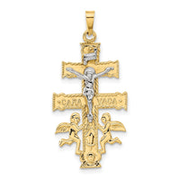 Load image into Gallery viewer, 14k Two-tone Cara Vaca Crucifix Pendant
