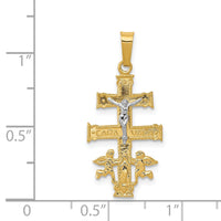 Load image into Gallery viewer, 14k Two-tone Cara Vaca Crucifix Pendant
