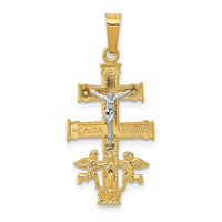 Load image into Gallery viewer, 14k Two-tone Cara Vaca Crucifix Pendant
