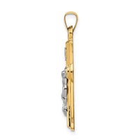 Load image into Gallery viewer, 14k Two-tone INRI Hollow Crucifix Pendant
