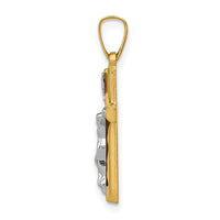 Load image into Gallery viewer, 14k Two-tone INRI Hollow Crucifix Pendant
