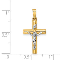 Load image into Gallery viewer, 14k Two-tone INRI Crucifix Pendant
