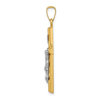 Load image into Gallery viewer, 14k Two-tone INRI Hollow Crucifix Pendant
