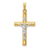 Load image into Gallery viewer, 14k Two-tone INRI Hollow Crucifix Pendant
