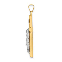 Load image into Gallery viewer, 14k Two-tone INRI Hollow Crucifix Pendant
