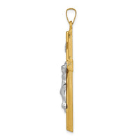 Load image into Gallery viewer, 14k Two-tone INRI Hollow Crucifix Pendant
