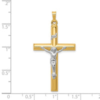 Load image into Gallery viewer, 14k Two-tone INRI Hollow Crucifix Pendant
