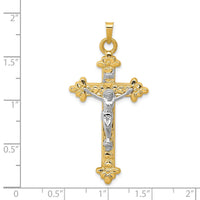 Load image into Gallery viewer, 14k Two-tone INRI Hollow Crucifix Pendant
