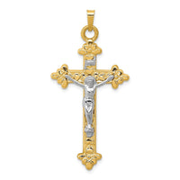 Load image into Gallery viewer, 14k Two-tone INRI Hollow Crucifix Pendant
