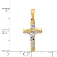 Load image into Gallery viewer, 14k Two-tone INRI Hollow Crucifix Pendant
