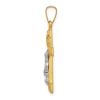 Load image into Gallery viewer, 14k Two-tone INRI Hollow Crucifix Pendant
