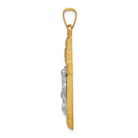 Load image into Gallery viewer, 14k Two-tone INRI Hollow Crucifix Pendant
