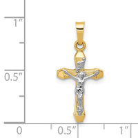 Load image into Gallery viewer, 14k Two-tone INRI Hollow Crucifix Pendant
