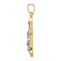 Load image into Gallery viewer, 14k Two-tone INRI Hollow Crucifix Pendant
