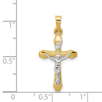 Load image into Gallery viewer, 14k Two-tone INRI Hollow Crucifix Pendant
