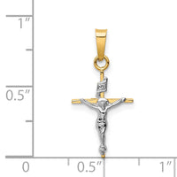 Load image into Gallery viewer, 14k Two-tone INRI Crucifix Pendant
