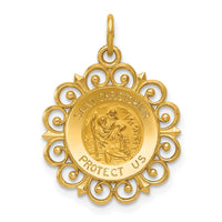 Load image into Gallery viewer, 14k Saint Christopher Medal Charm
